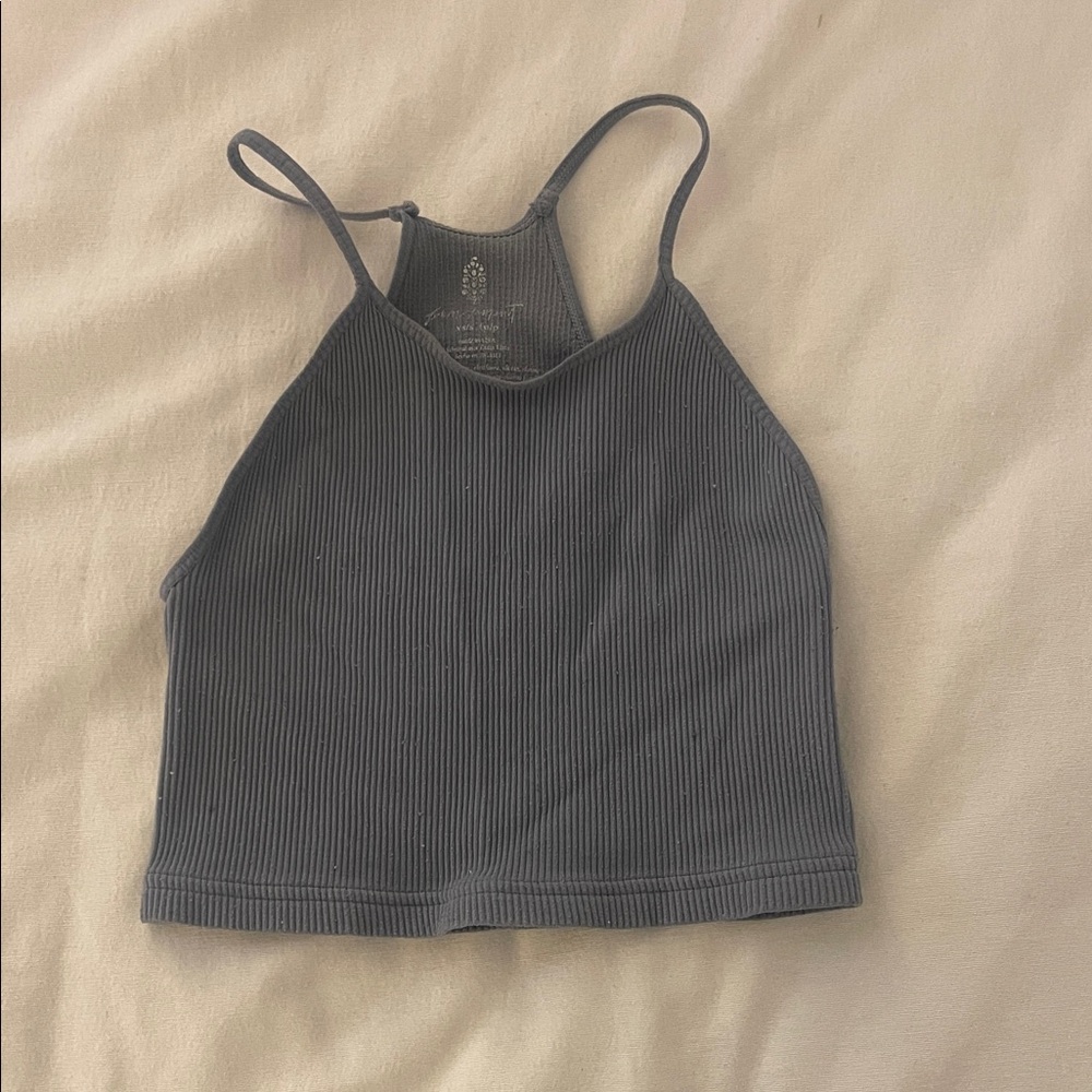 FP Movement by Free People Gray Ribbed Tank Top